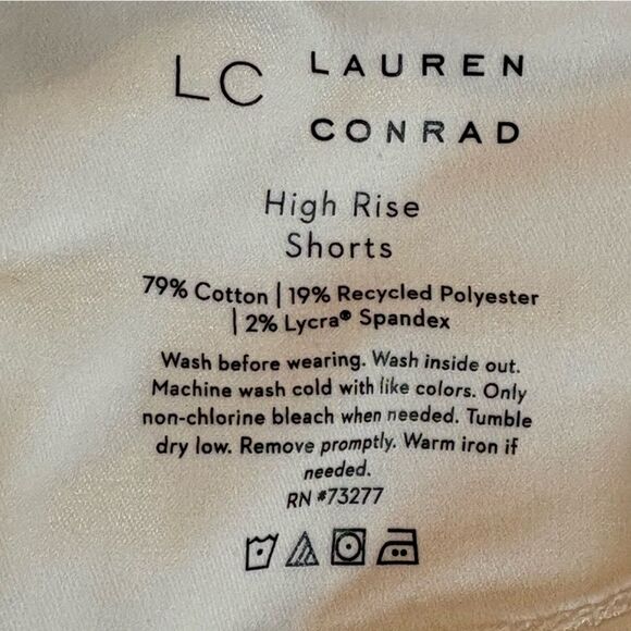 LC Lauren Conrad White Jean Shorts High-Waisted Relaxed Fit Cuffed Women’s 2. - Picture 8 of 9